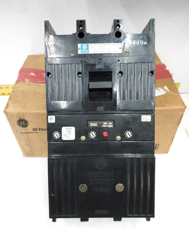 New GE 350 Amp Tri-Break Circuit Breaker 600 VAC 3 Pole  TB43350-AF14