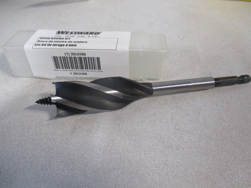15/16" Wood Boring Bit For Hard Wood and Soft Wood 1/4" Shank x 6-1/2" OAL 