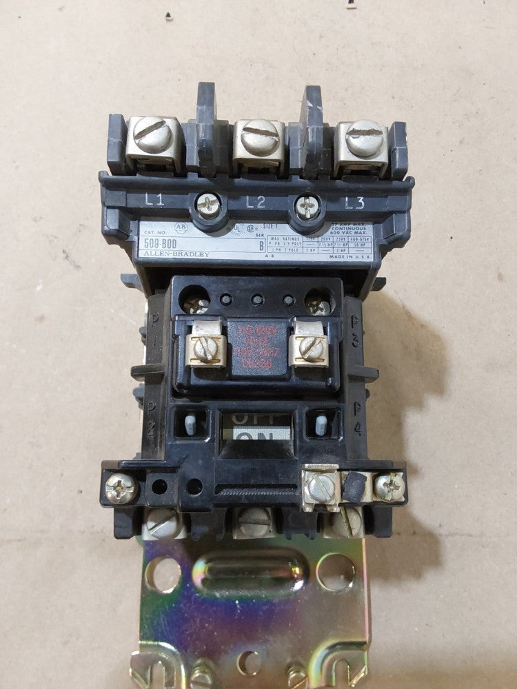 Allen-Bradley 509-BOD, 50/60Hz, 110/120V Series B Size 1 Full Voltage Starter