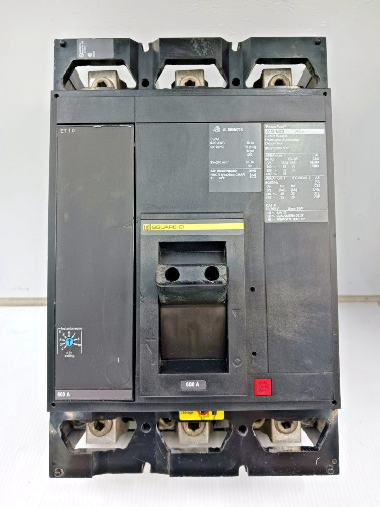 Square D PowerPact 600 Amp Circuit Breaker 3 Pole 600 VAC 35kA MGP36600LVYP