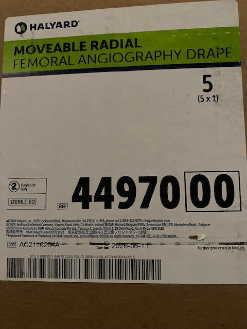 (Case of 5) Halyard Radial Drape 44970, EXP 06/2026