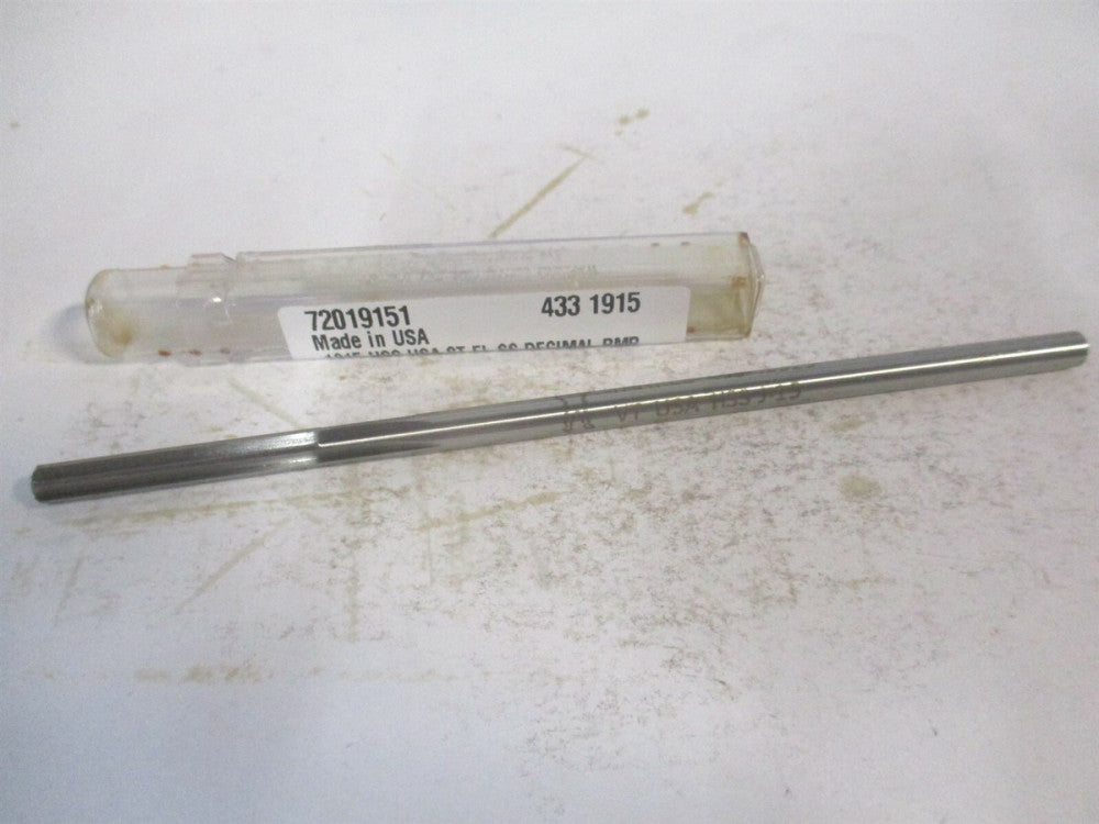 (433-0.1915) 0.1915" x 1-1/4" x 5" OAL 6Fl HSS RH Spiral Chucking Reamer 