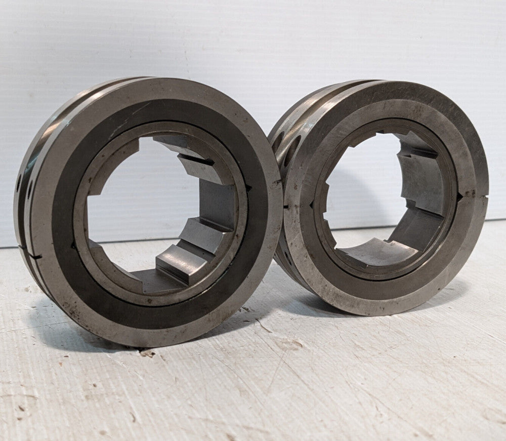Lot of 2: unbranded/unknown machine parts, spin, precision, lathe, 
