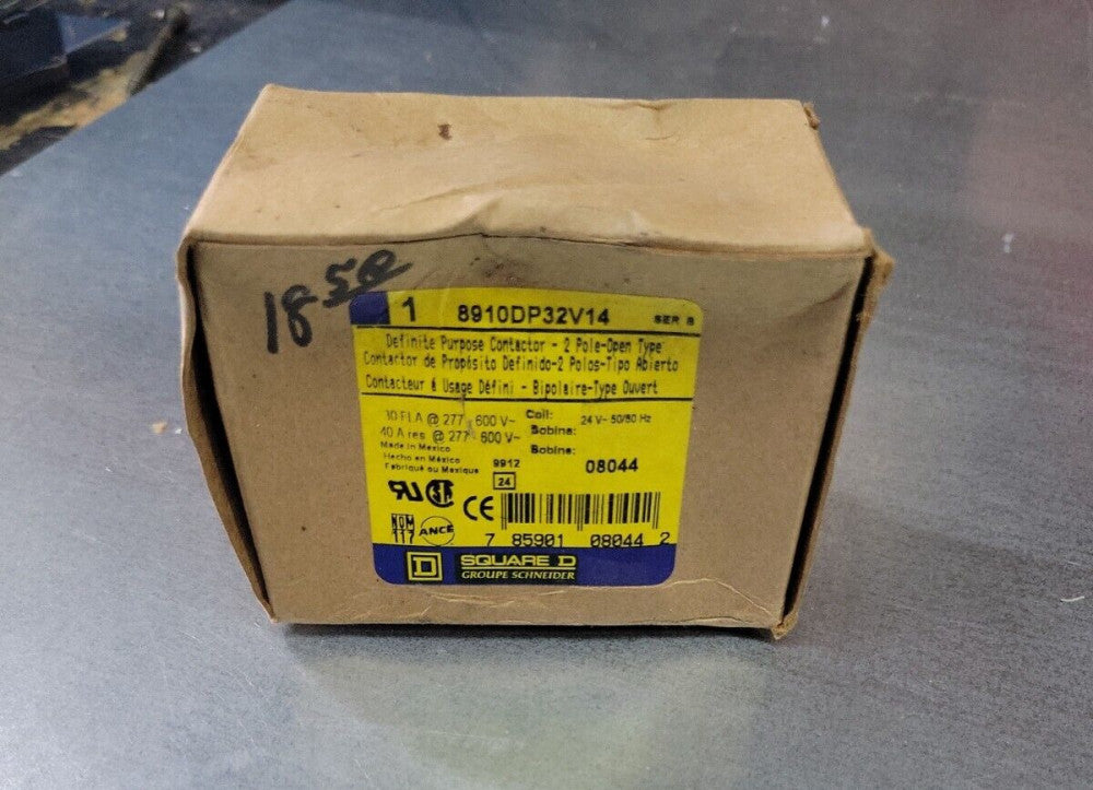 1- SQUARE D 8910DP32V14 Definite Purpose Contactor 30Amp 2 Pole, 24/24 V~ NEW OS