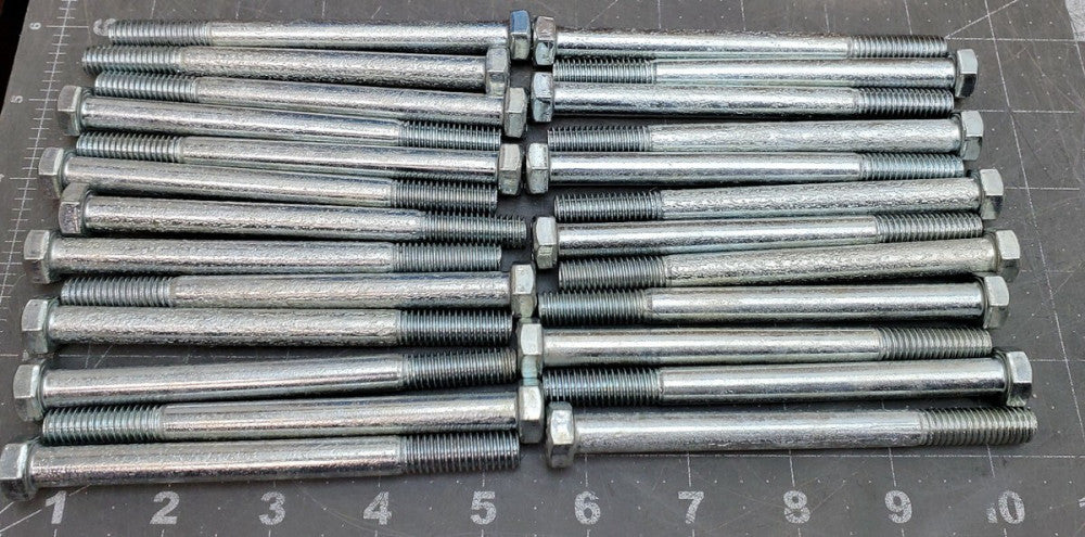 (QTY 25) 3/8"-16 x 4 1/2" Zinc Plated Grade 5 Coarse Thread Hex Cap Screws [C3S5