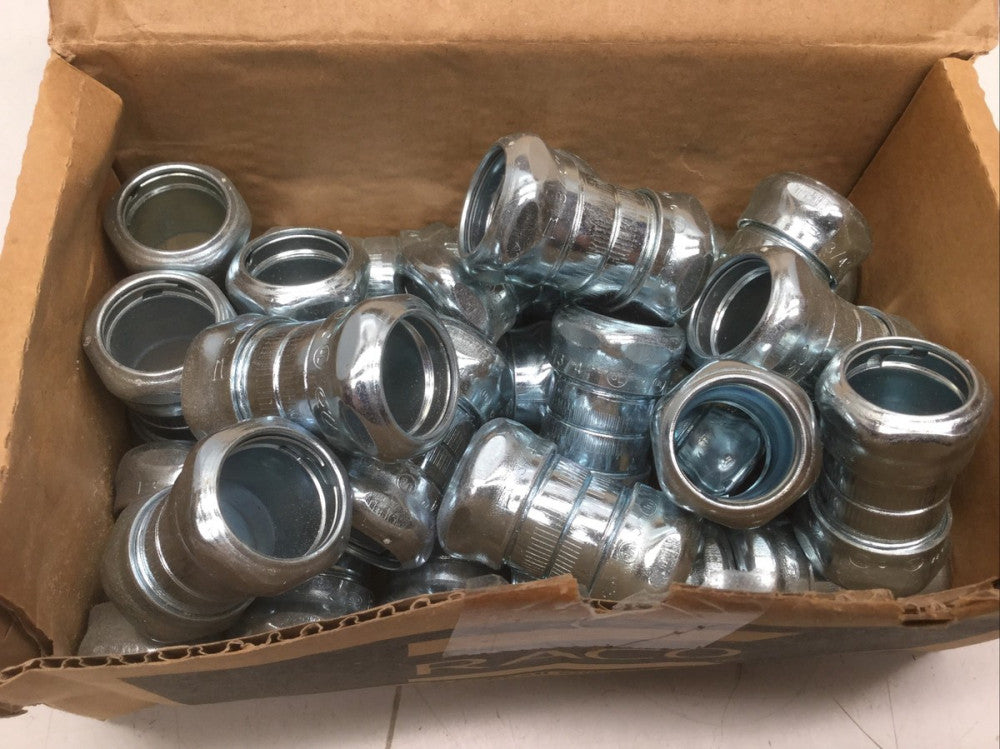Hubbell RACO 2923 Compression Steel 3/4" Coupling, EMT Fittings (LOT of 25)