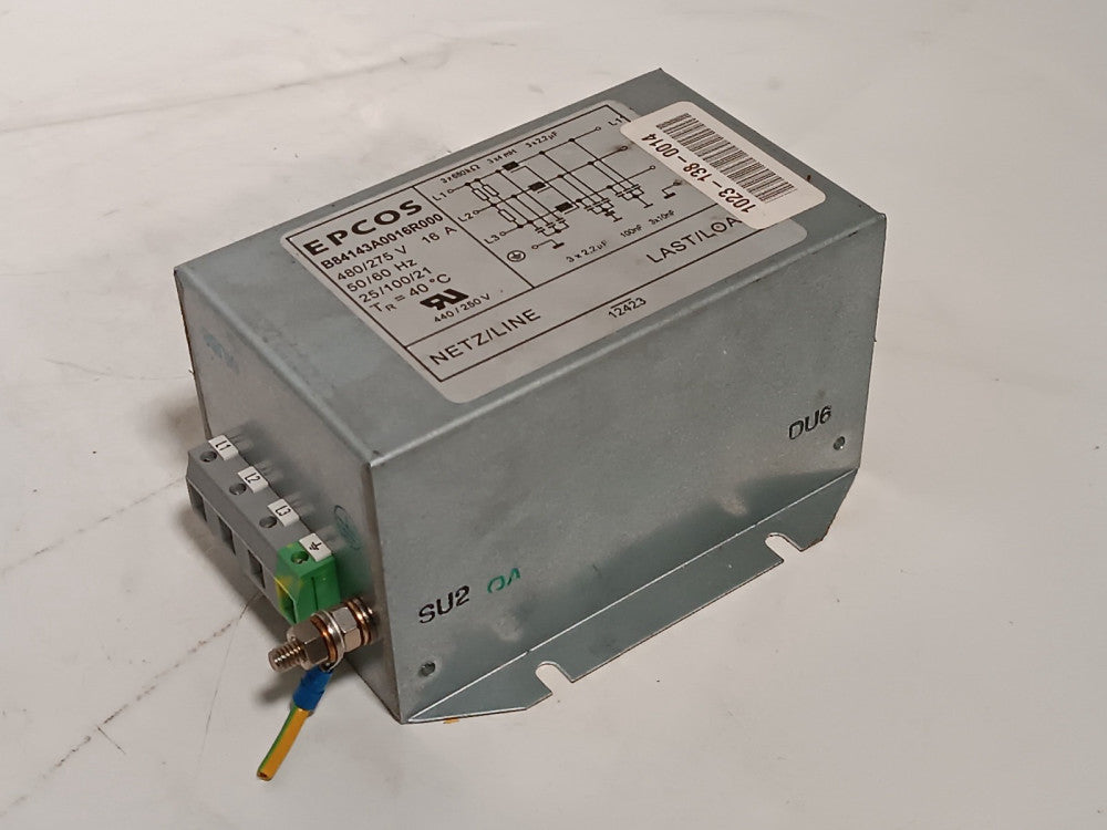 Epcos B84143A0016R000 Power Line EMC Filter 3-Phase/3-Line 16A 480/275V 50/60Hz