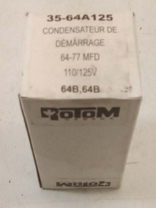 Rotom Canada 35-64A125 Start Capacitor 64-77 MFD 110/125V