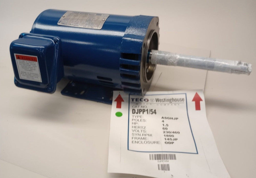 Teco Westinghouse DJPP1/54 ElectricMotor ASGHJP 3ph 1.5hp 1740/1410rpm 145JP ODP