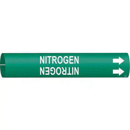 Brady 4099-D Pipe Marker,Nitrogen,Green,4 To 6 In