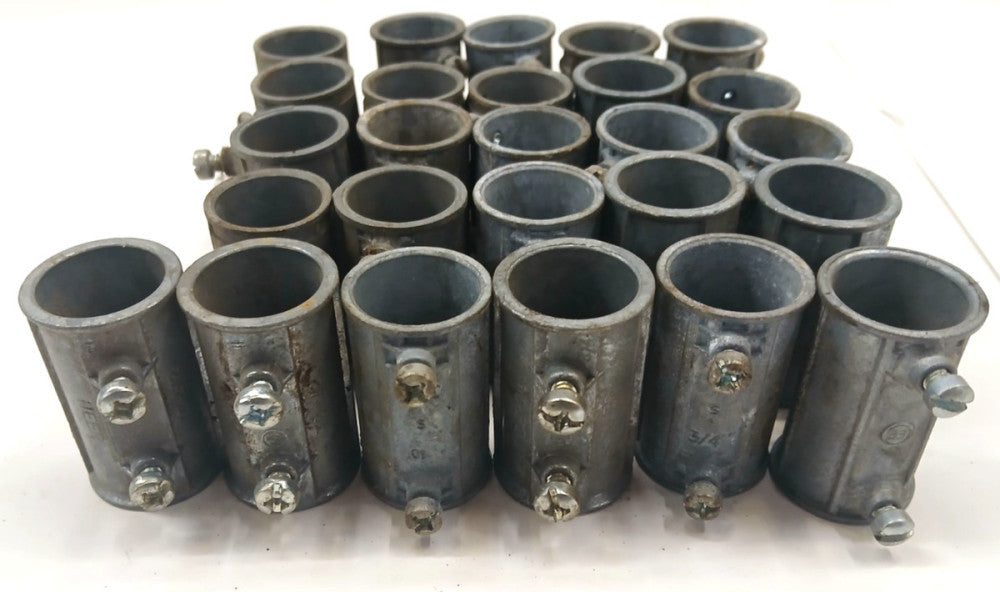 1" EMT SET SCREW COUPLING OAL 2" ZINC DIE CAST   LOT OF 26