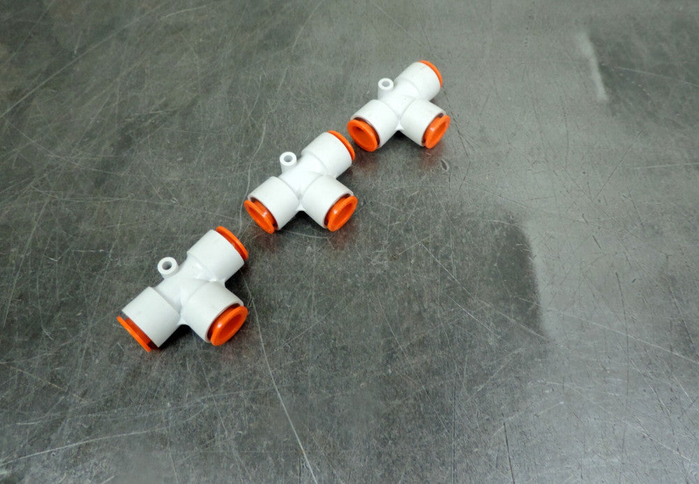 SMC 1/2" X 1/2" Push to Connect Tee Fitting Lot of (3) Three