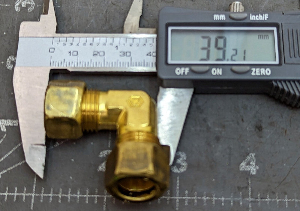 12mm Brass Compression Tube Fitting, 90˚ Degree Union Elbow [OF51]
