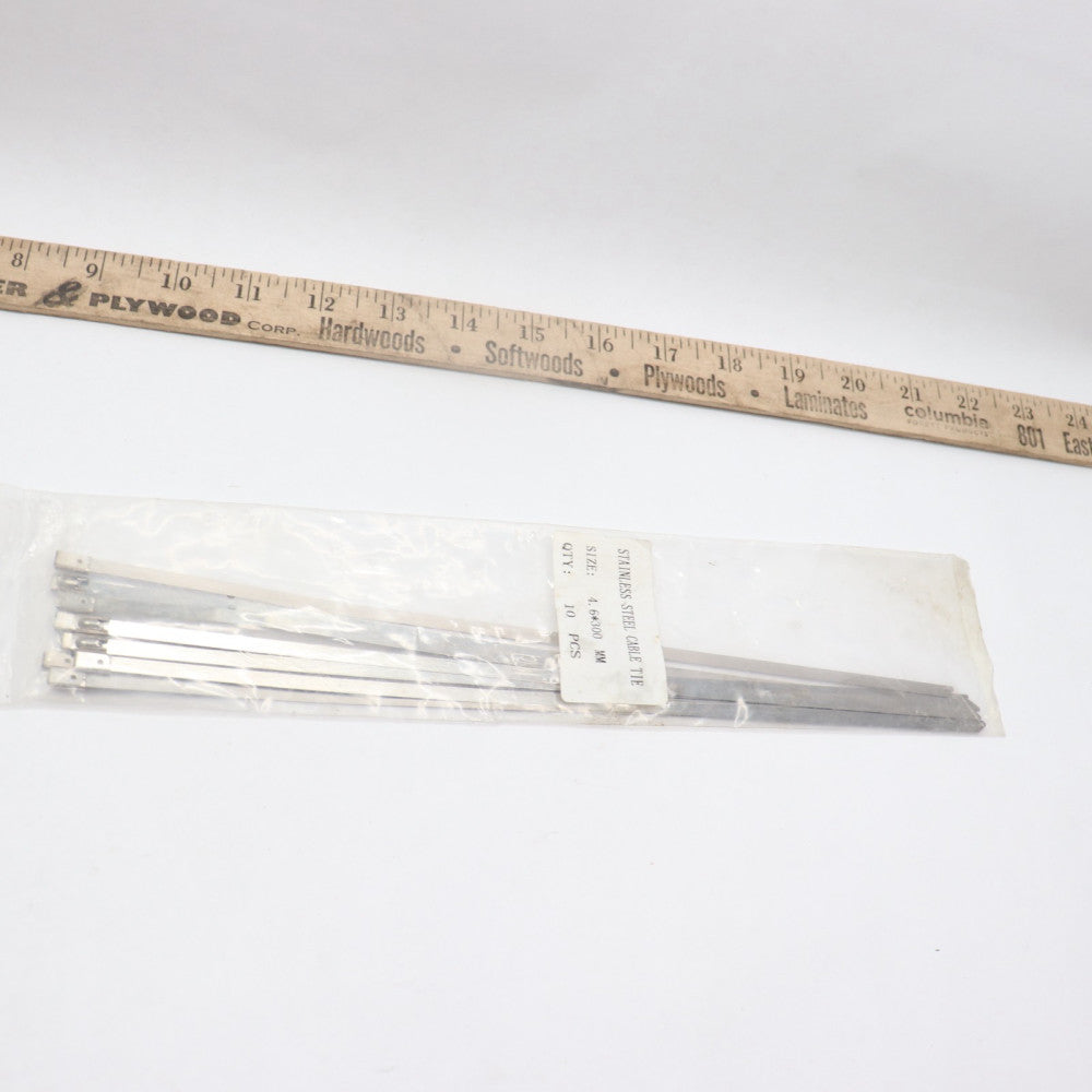 (10-Pk) Stainless Steel Cable Ties 4.6mm x 300mm