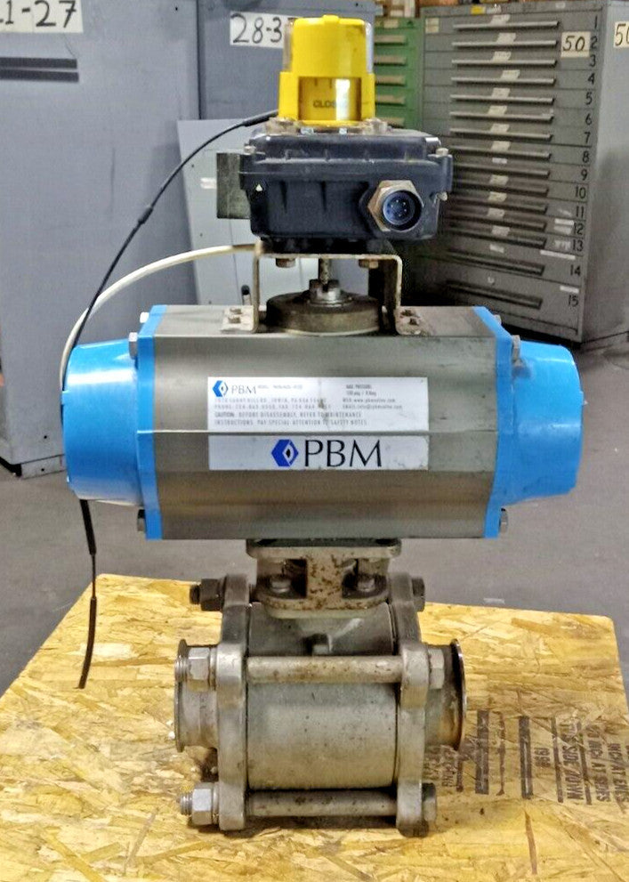 PBM Stainless Pneumatic Actuated Ball Valve 3" 120 PSIG  PAVBL453S--0125