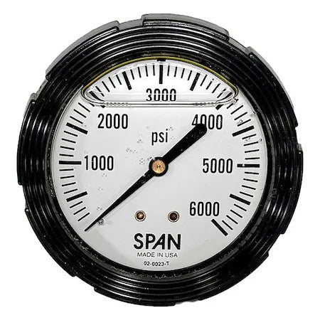 Span Lfc214-2000-Psi-G-Cert Industrial Pressure Gauge, 1/4 In Npt, Center Back