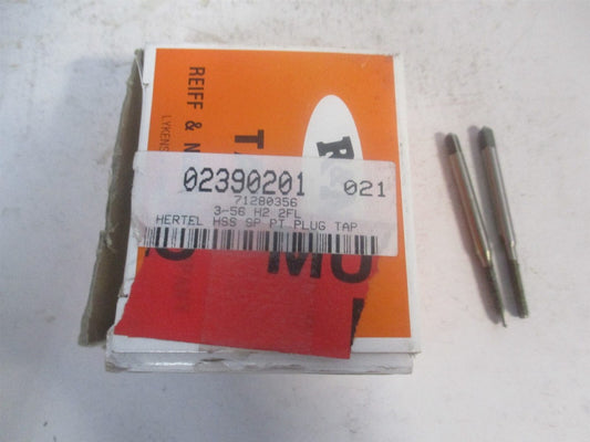 (K008070AS) #3-56 UNF 2B 2 Flute Bright Finish HSS Spiral Point Tap - Pack of 2