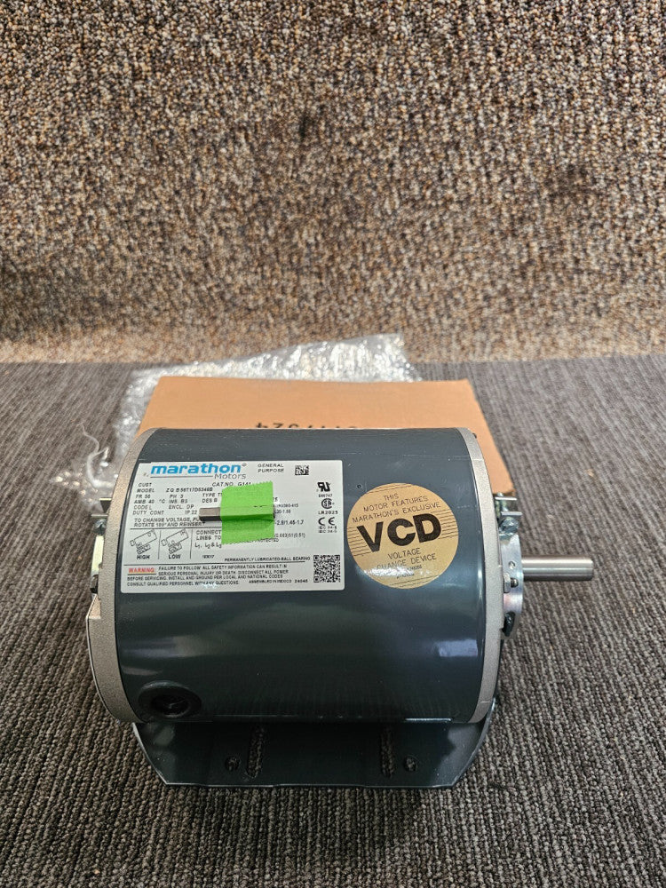 Marathon G141 56T17D5346B Electric Motor 3/4-1/2 HP 1800-1500 Rpm 208-230/460 56