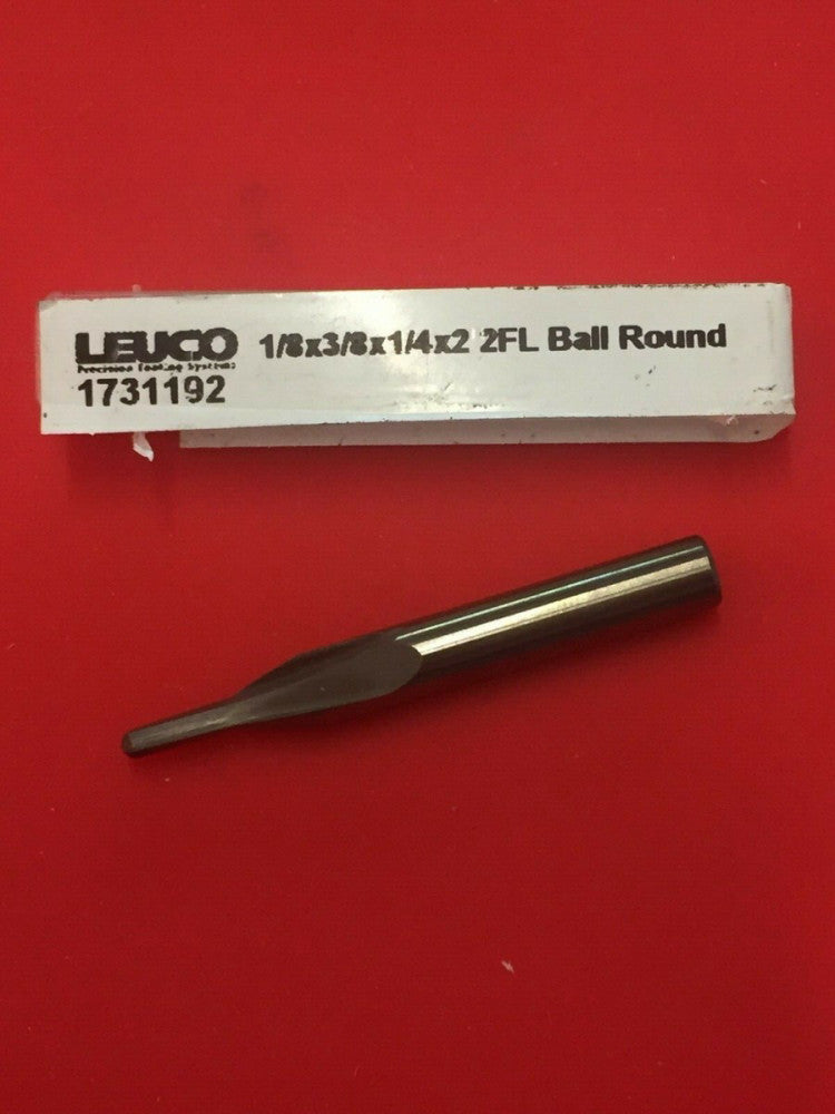 NEW Leuco 1731192 1/8" Solid Carbide En Mill 2 Flute Ball End