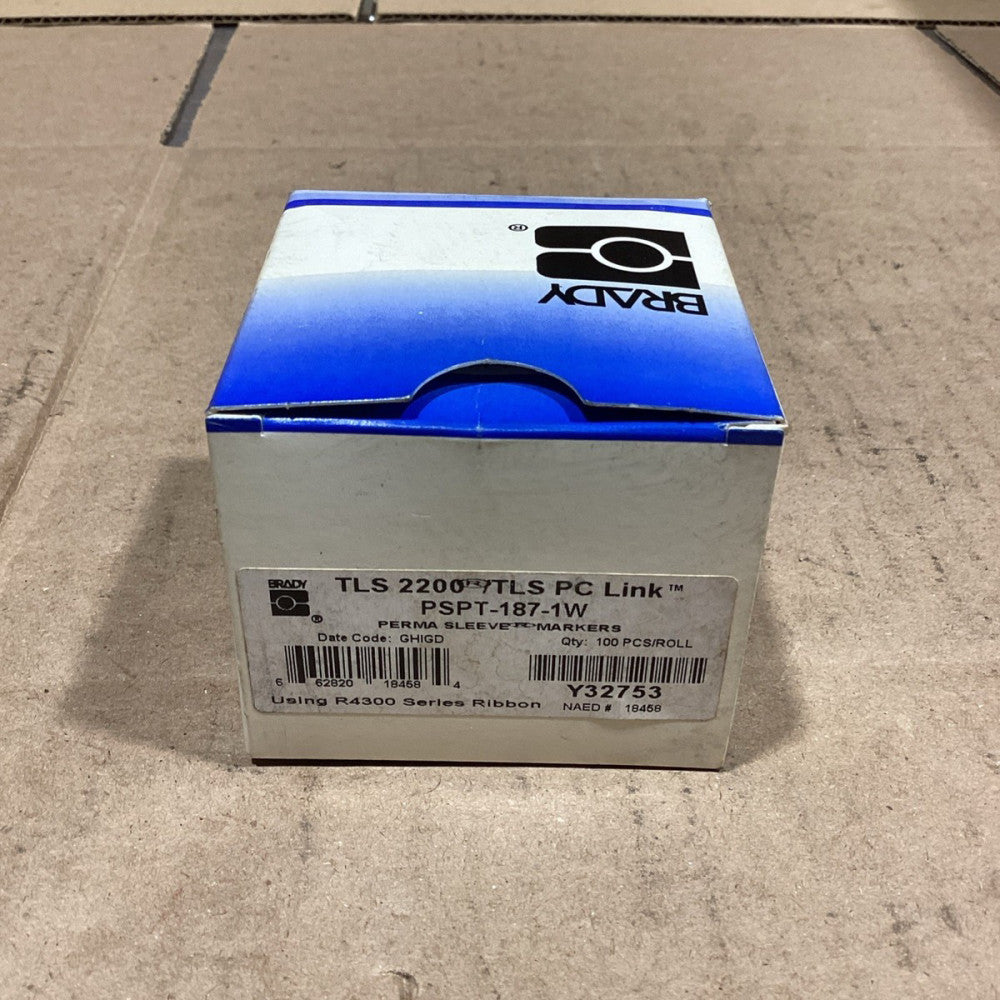 BRADY PSPT-187-1W Perma Sleeve Marker Ribbon, NOS