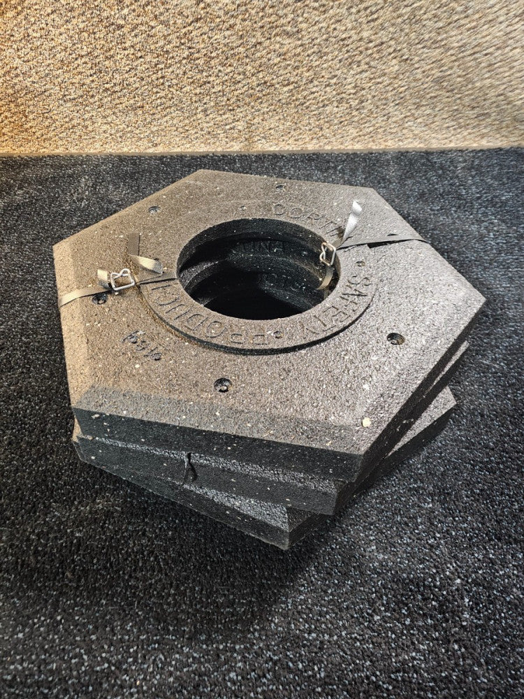 (QTY 3) Cortina Safety Recycled Rubber Base 16 lb Hexagon For Channelizer Posts