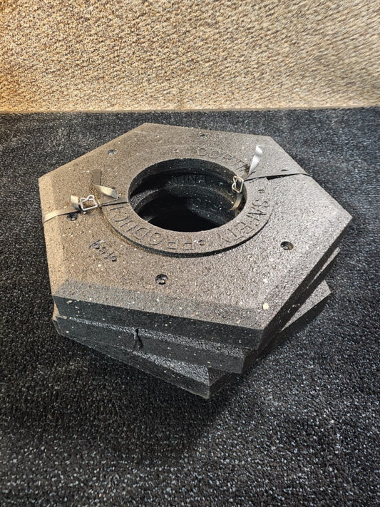 (QTY 3) Cortina Safety Recycled Rubber Base 16 lb Hexagon For Channelizer Posts