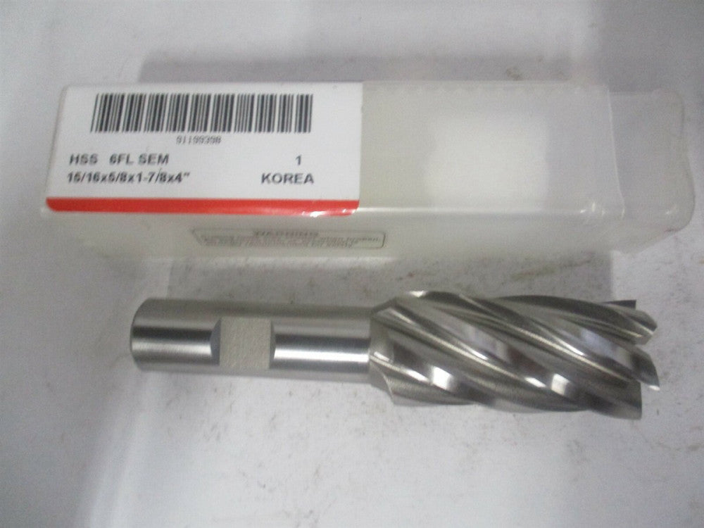 (GG032060) 15/16″ x 1-7/8″ x 5/8″ x 4″ OAL 6Fl High Speed Steel Square End Mill