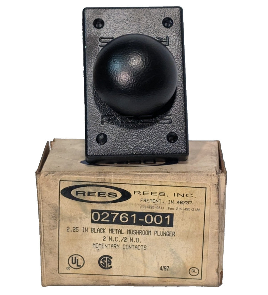 REES 02761-001 : 2.25" Black Metal Heavy Duty Mushroom Plunger 600VAC, 250VDC