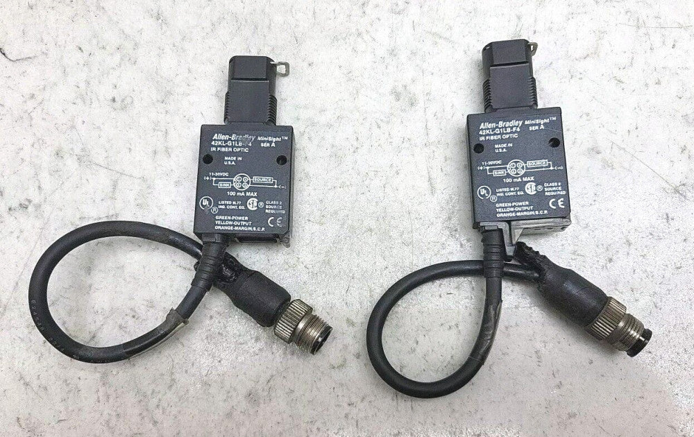 2 Pk Allen Bradley 42KL-G1LB-F4 Photoswitch Sensor Infrared Fiber Optic *See Pic