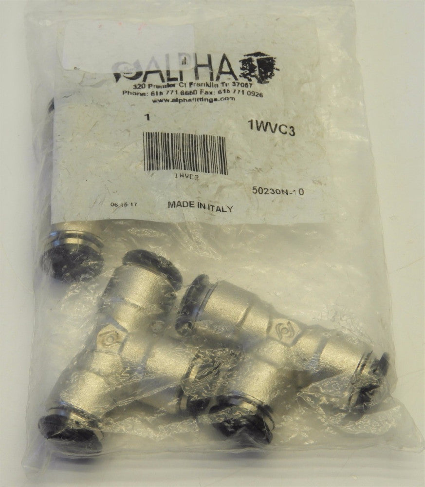 10mm Metal Union Tee Nickel Plated Brass 250 psi, 160 Degrees F Pack of 3
