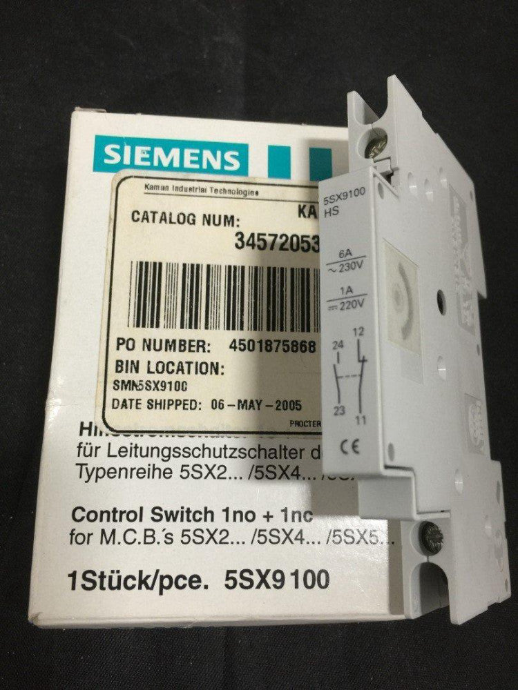 Siemens 5SX9100 Auxiliary Contact  1-6Amp 