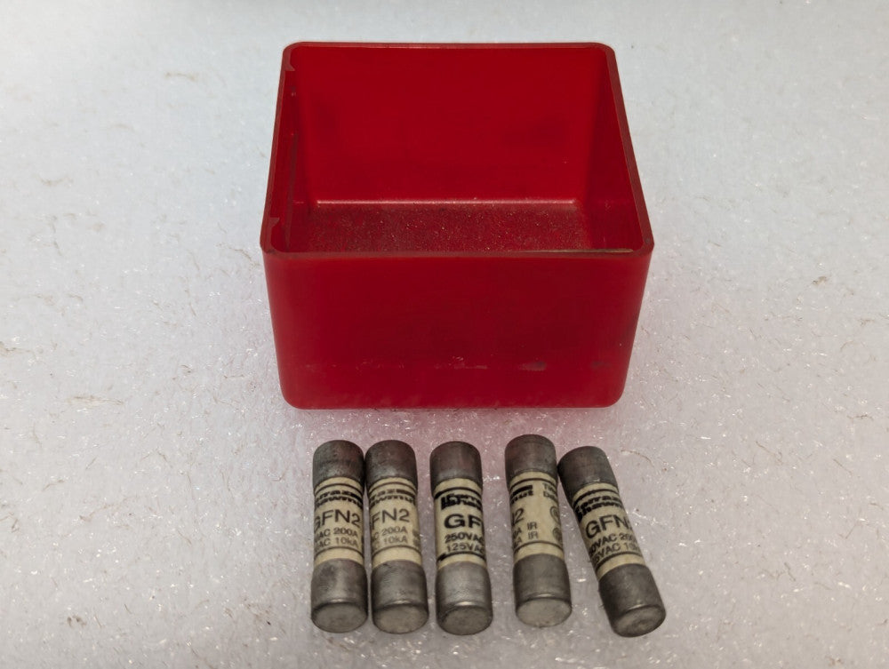 Lot of 5 Ferraz Shawmut GFN2 Time Delay Miniature Fuse, 250vac / 125vac