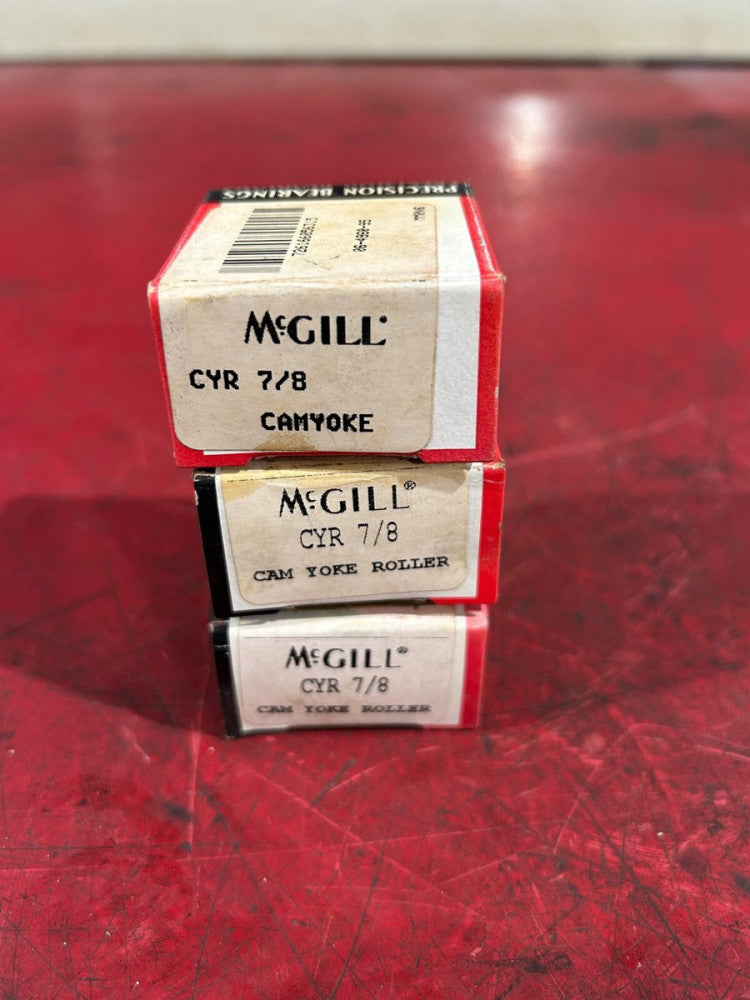 NEW IN BOX LOT OF THREE MCGILL CAM YOKE ROLLER BEARING CYR 7/8
