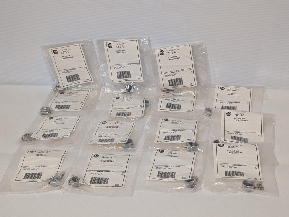 Lot of 15 Allen Bradley 889A-NCAP Ser A Bulletin Aluminum Sealing Cap Accessory