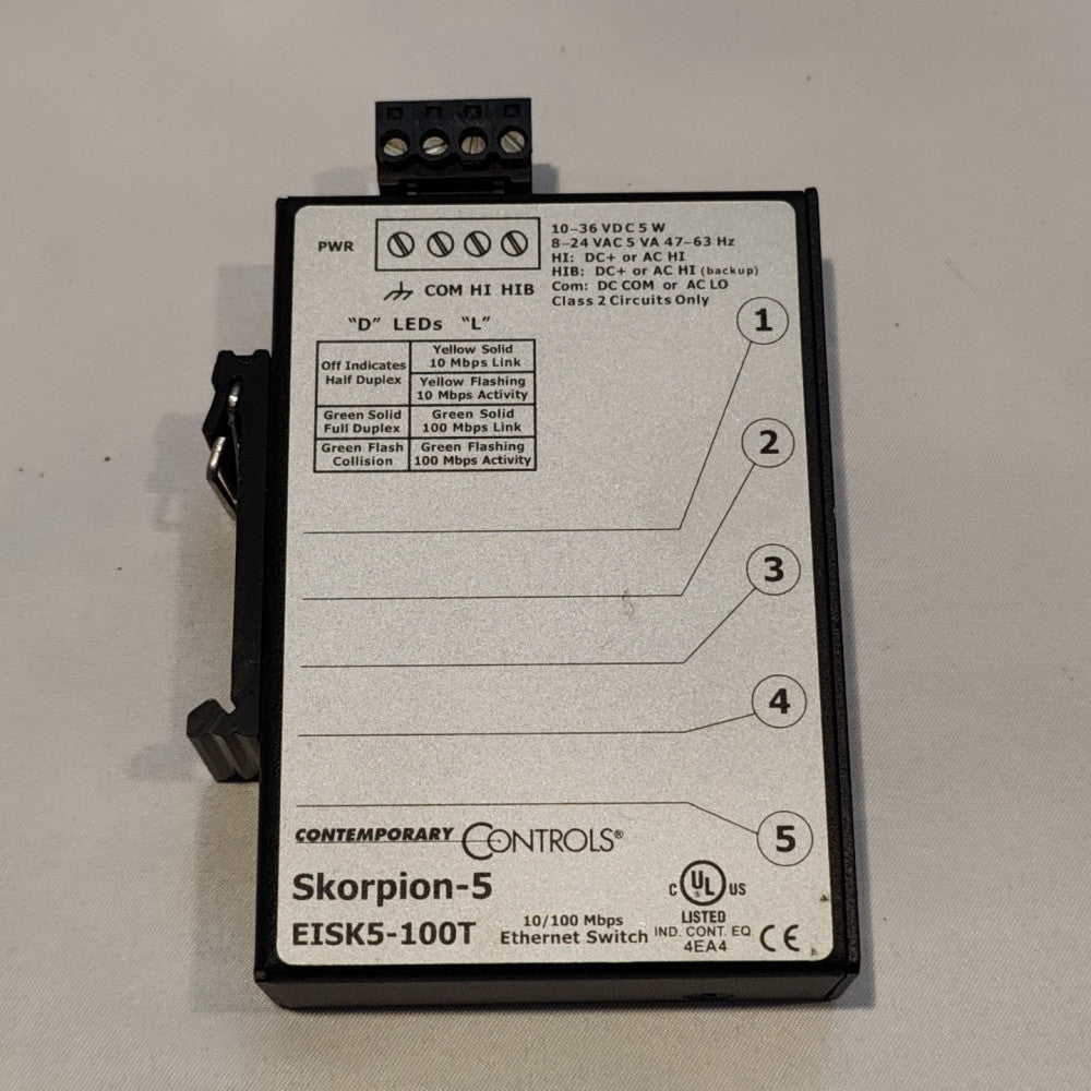 Contemporary Controls EISK5-100T Skorpion-5 Port Ethernet Switch STOCK L-366-C