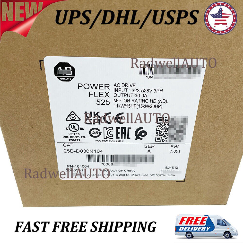25B-D030N104 /A Powerflex 525 AC Drive 20HP Surplus SEALED 25B-D030N104 1pcs