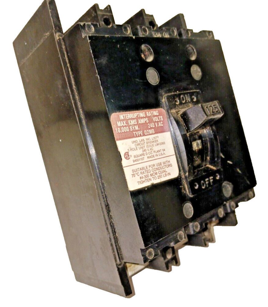 SQUARE D 125 AMP CIRCUIT BREAKER 240 VAC 3 POLE  Q2M3125MB