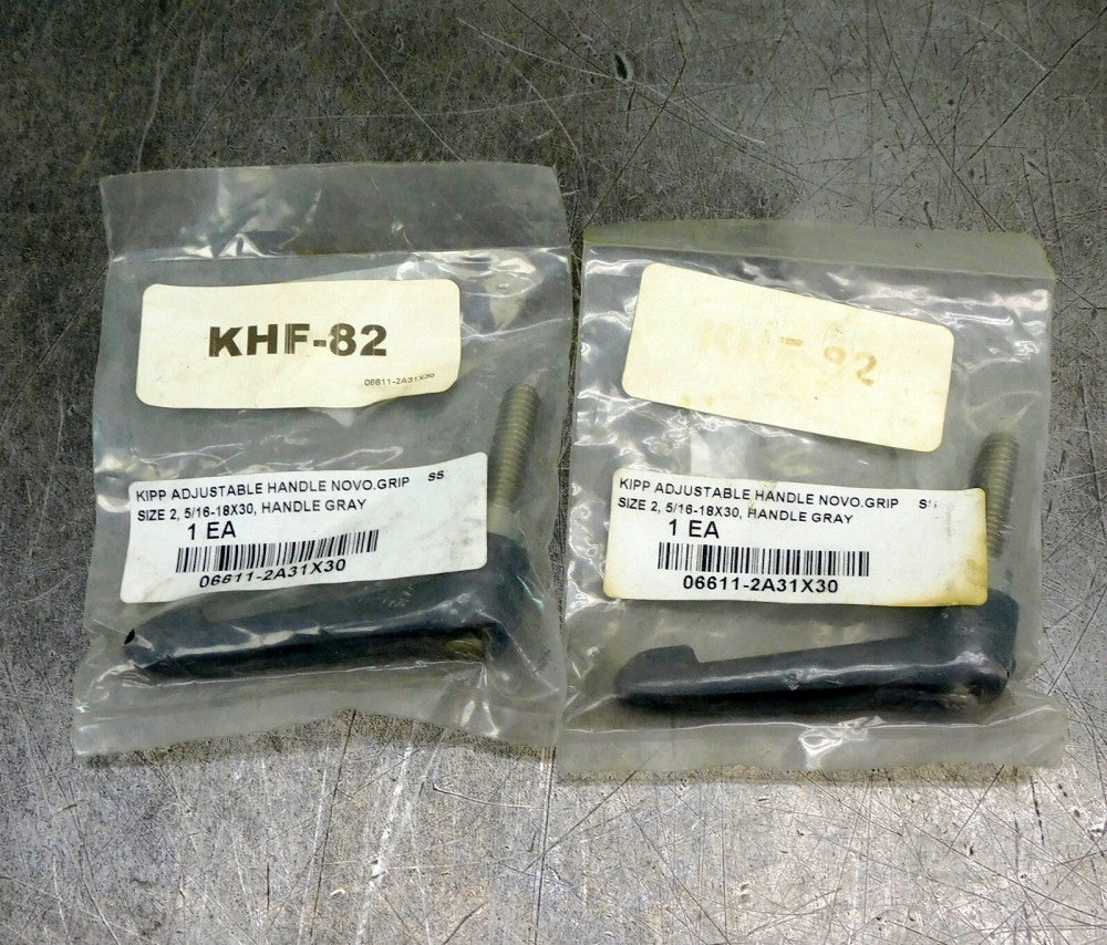 Kipp 06611-2A31X30 Threaded-Stud Adjustable Handle 2" 5/16"-8X30 Lot of Two (2)