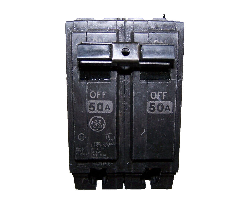 GE 50 AMP CIRCUIT BREAKER 120/240 VAC 2 POLE  THQL22050