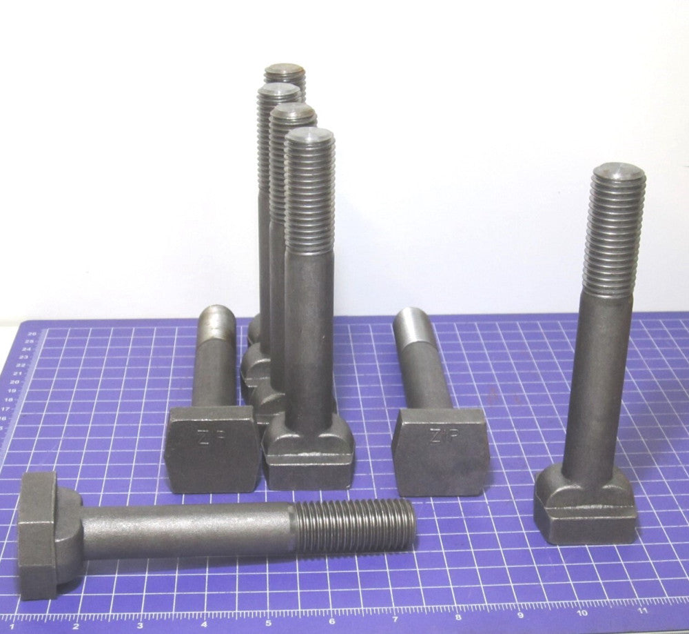 ZIP (60024) 7/8"-9 x 6" T-Slot Bolts Machine Table Style Qty-8