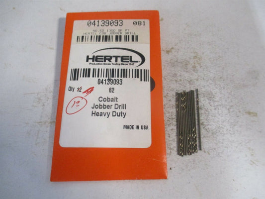 (04139093) #62 135° 5/8" x 1-1/2" OAL Cobalt Tapered Jobber Drill - Pack of 12