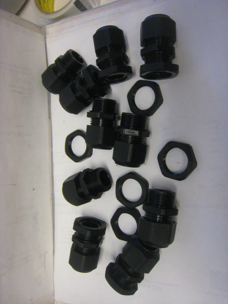 3219, Heyco, Pg16 Liquid Tight Cord Grip Black, Lot of 10