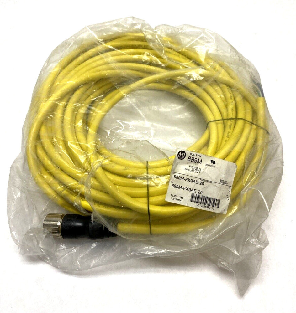 Allen Bradley 889M-FX9AE-20 Ser. C Single Ended Power Cable M23 Female 20m