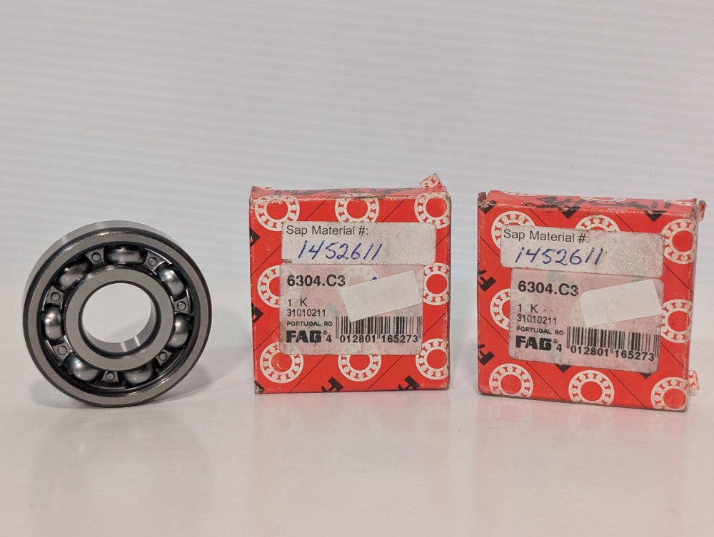 Pair of FAG 6304.C3 Deep Groove Single Row Open Radial Ball Bearings