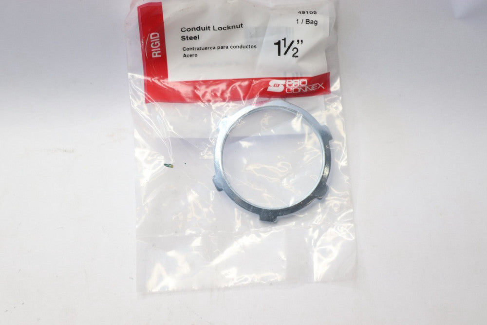 Sigma Electric ProConnex Conduit Locknut Zinc Plated Steel 1-1/2" 49105