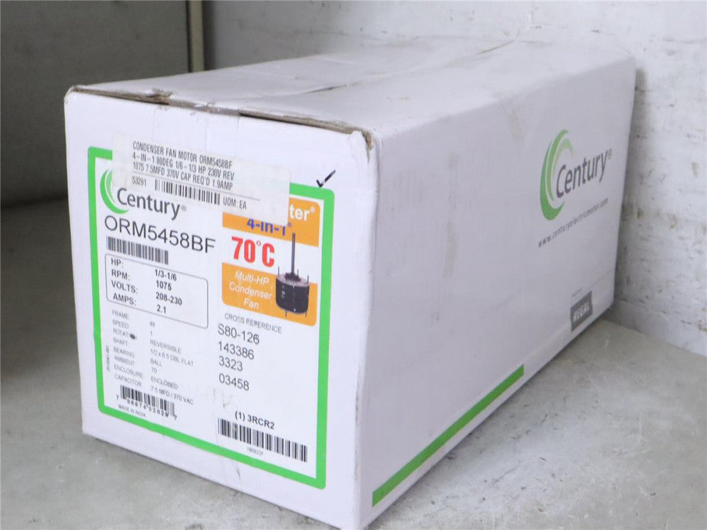 Century ORM5458BF Condenser Fan Motor 1/3-1/8HP 1075RPM 208-230V 5KCP39FGDD677S