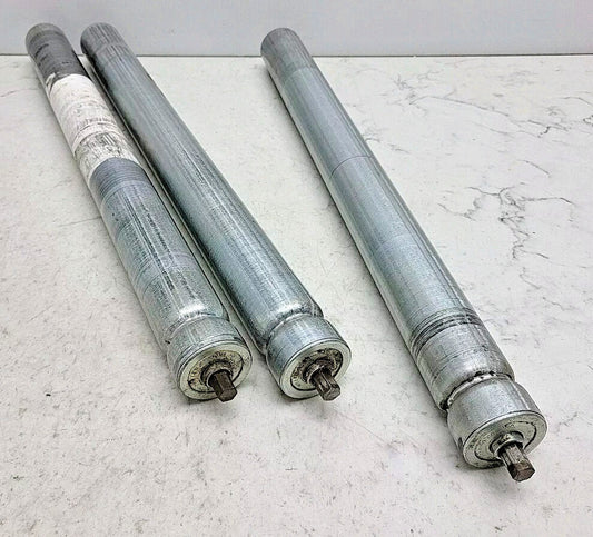 3 Pack Miller Bearings 15-5/8" L x 1-3/8" Dia Conveyor Drive Rollers 1.375" Used
