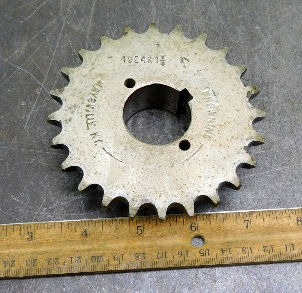 Browning 4024 x 1-1/4 Roller Chain Sprocket #40 24 Teeth 1-1/4" Bore Keyed