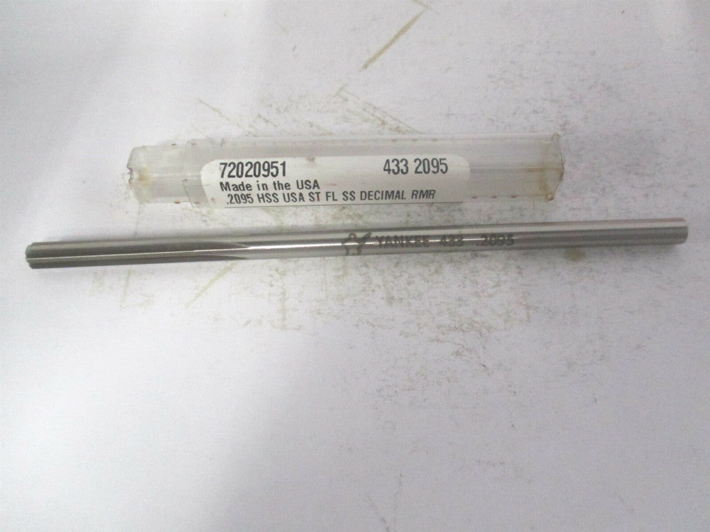 (433-0.2095) 0.2095" x 1-1/4" x 5" 6-Flute Straight Shank HSS Chucking Reamer 