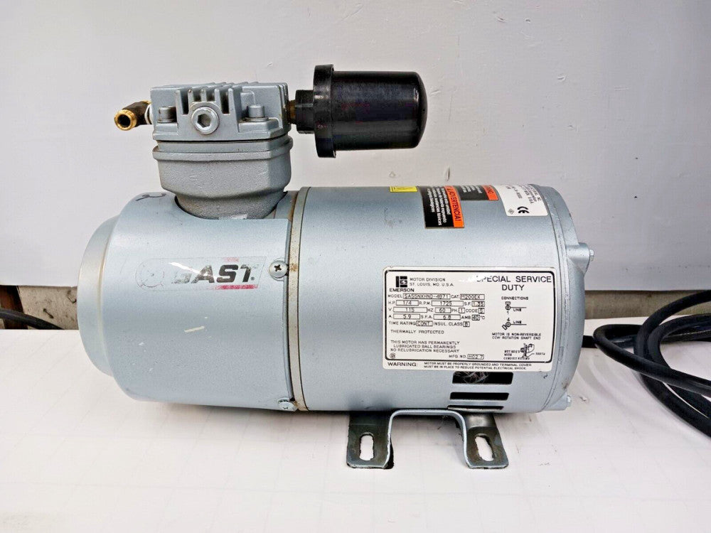 GAST 1/4 HP AIR COMPRESSOR / VACUUM PUMP 100 PSI 115V 2HAH-24-M200X